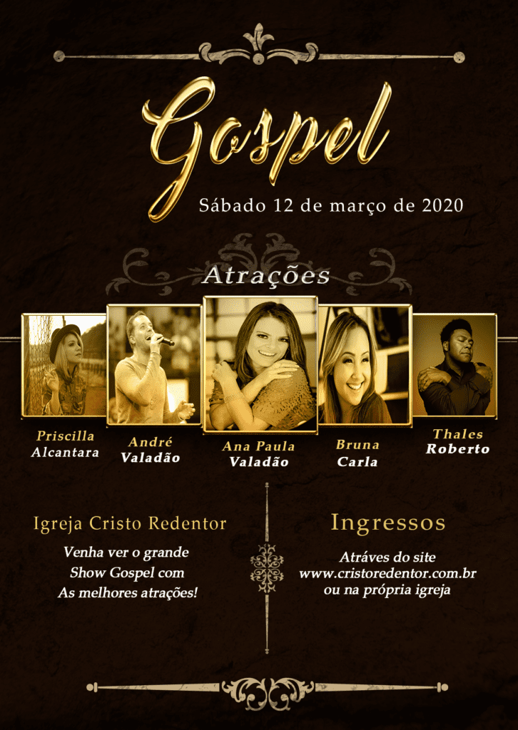 21 flyer gospel com efeito dourado